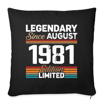 Légendaire Depuis Août 1981 Vintage Rétro - Housse de coussin décorative 45 x 45 cm - noir - Devant