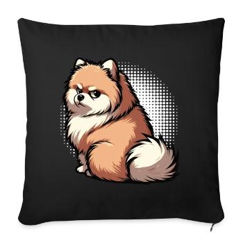 Pomeranian Pomeranian Pomeranian Spitz Dog Miniature Spitz Holder - Sofa pillowcase 17,3'' x 17,3'' (45 x 45 cm) - black - Front