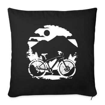 Mountainbiken - Sofakissenbezug 45 x 45 cm - Schwarz - Vorne