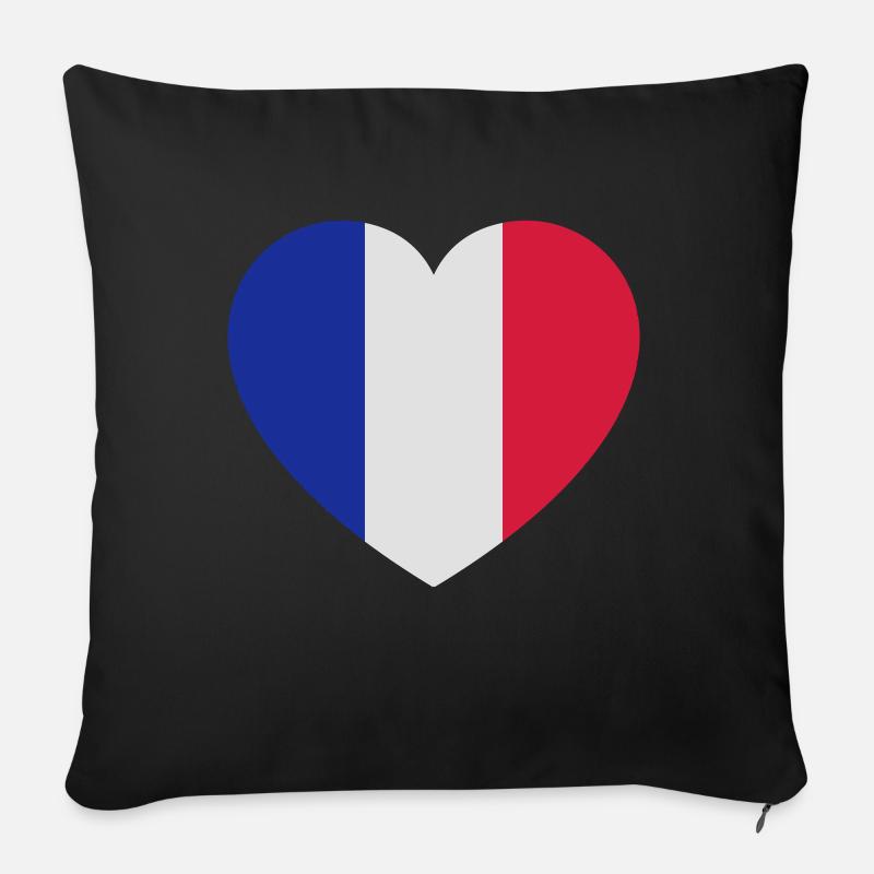 france_3col - Housse de coussin décorative 45 x 45 cm - noir