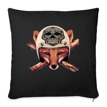 FOX-skull-head - Housse de coussin décorative 45 x 45 cm - noir - Devant