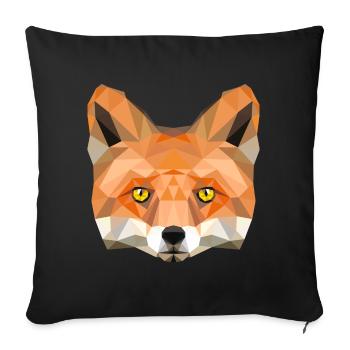 Fuchs Kopf Poly Füchsin fox Illustration low poly - Sofakissenbezug 45 x 45 cm - Schwarz - Vorne