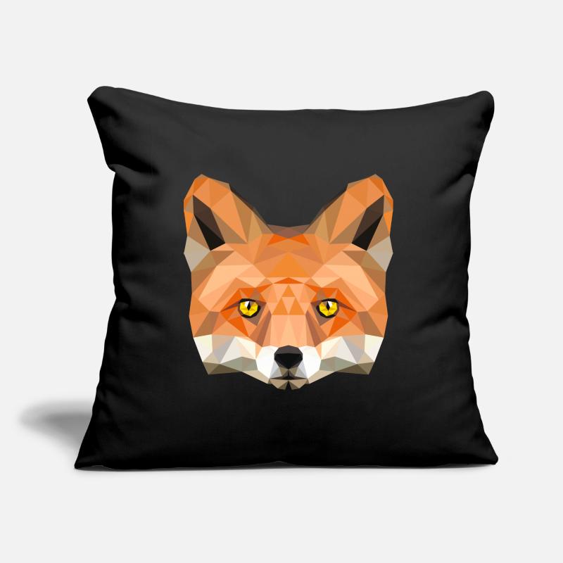 fox poly vixen fox illustration low poly head Sofa pillowcase 17,3'' x 17,3'' (45 x 45 cm)