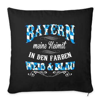 Bayern - Meine Heimat - Sofakissenbezug 45 x 45 cm - Schwarz - Vorne