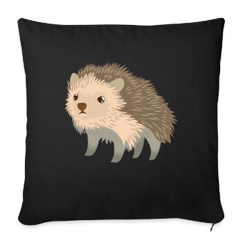 cute little Hedgehog - Sofa pillowcase 17,3'' x 17,3'' (45 x 45 cm) - black - Front