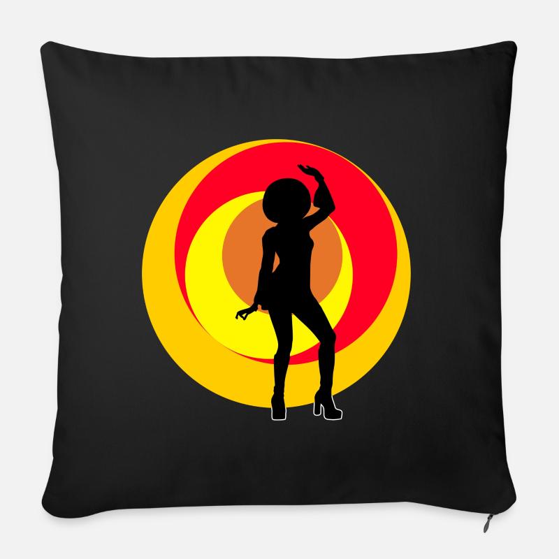 Disco Mädchen - Sofakissenbezug 45 x 45 cm - Schwarz