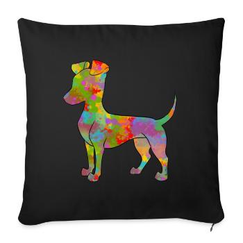 Manchester Terrier Multicolor - Sofakissenbezug 45 x 45 cm - Schwarz - Vorne