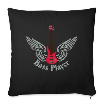 bass_guitar_072011_f_3c - Housse de coussin décorative 45 x 45 cm - noir - Devant
