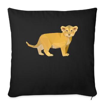Löwen Baby Polygon - Sofakissenbezug 45 x 45 cm - Schwarz - Vorne