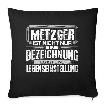 METZGER - Leben - Sofakissenbezug 45 x 45 cm - Schwarz - Vorne