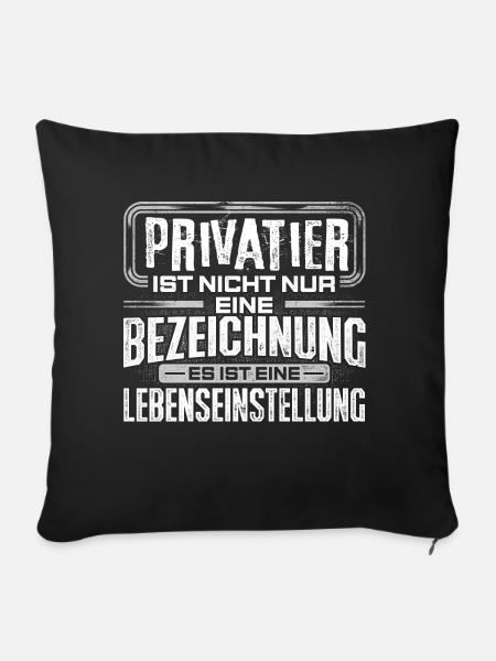 PRIVATIER - Leben - Sofakissenbezug 45 x 45 cm - Schwarz