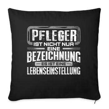 PFLEGER - Leben - Sofakissenbezug 45 x 45 cm - Schwarz - Vorne
