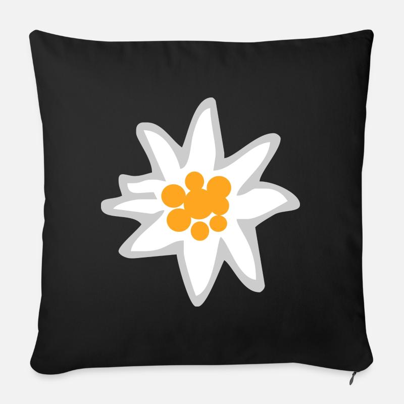 Edelweiss - Sofakissenbezug 45 x 45 cm - Schwarz