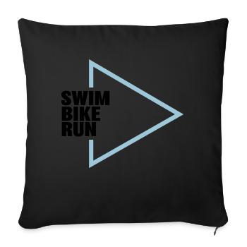 Triathlon course à pied - Housse de coussin décorative 45 x 45 cm - noir - Devant