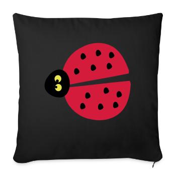 ladybug insects - Sofa pillowcase 17,3'' x 17,3'' (45 x 45 cm) - black - Front