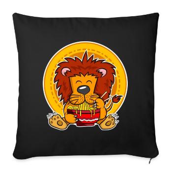 Ramen Life Motive Lions Chemise Motiv Ramen Nouilles - Housse de coussin décorative 45 x 45 cm - noir - Devant
