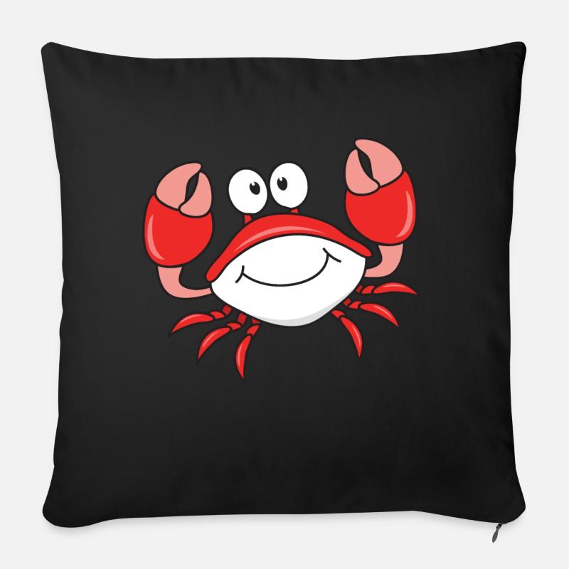 Krabbe Krebs Krebstiere - Sofakissenbezug 45 x 45 cm - Schwarz