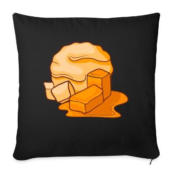 Karamell Eis Speiseeis Eiskrem Eiscreme Kugeleis - Sofakissenbezug 45 x 45 cm - Schwarz - Vorne
