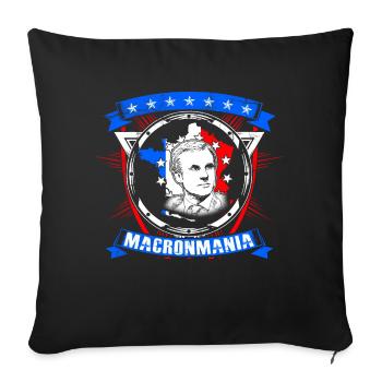 La France Emmanuel Macron Idée cadeau - Housse de coussin décorative 45 x 45 cm - noir - Devant