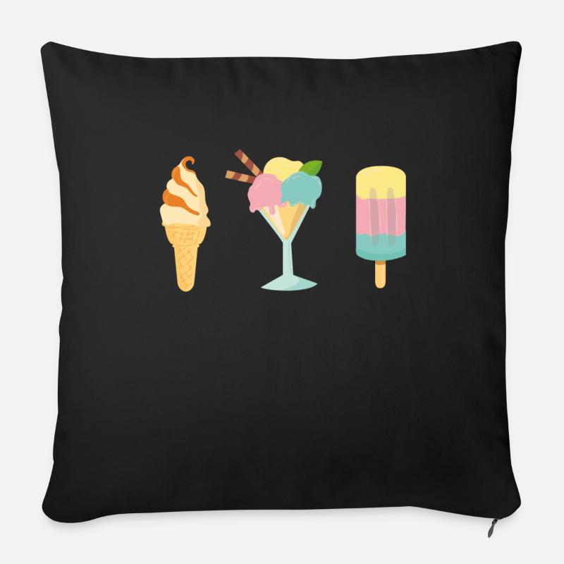 conception d'été de glace - Housse de coussin décorative 45 x 45 cm - noir