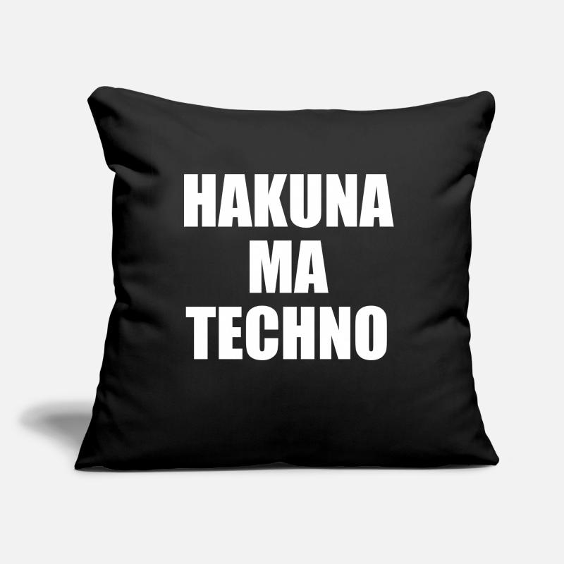 Techno Fun Hakuna ma Techno Housse de coussin décorative 45 x 45 cm