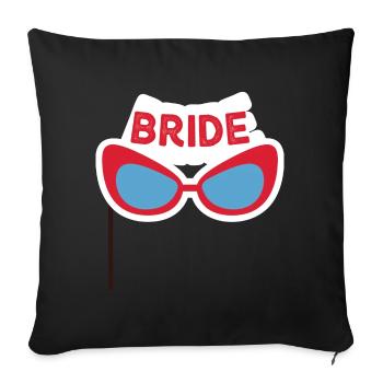 Wedding marriage wedding ceremony love loyalty gift idea - Sofa pillowcase 17,3'' x 17,3'' (45 x 45 cm) - black - Front