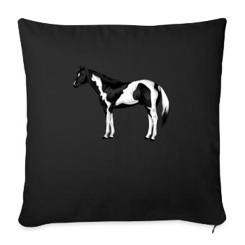 American Paint Horse - Housse de coussin décorative 45 x 45 cm - noir - Devant