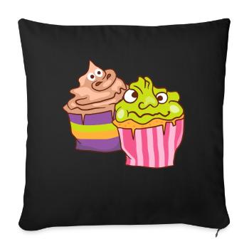 Halloween cupcake muffin cake baking sweets - Sofa pillowcase 17,3'' x 17,3'' (45 x 45 cm) - black - Front