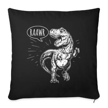 dinosaure - Housse de coussin décorative 45 x 45 cm - noir - Devant