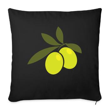 Olive olive tree gift - Sofa pillowcase 17,3'' x 17,3'' (45 x 45 cm) - black - Front