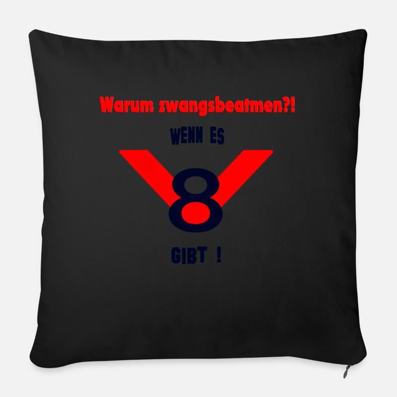 V8-Ist-Alles - Sofakissenbezug 45 x 45 cm - Schwarz