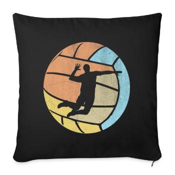 Volleyball Volleyball Vintage - Housse de coussin décorative 45 x 45 cm - noir - Devant