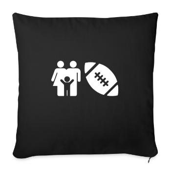 famille de football - Housse de coussin décorative 45 x 45 cm - noir - Devant