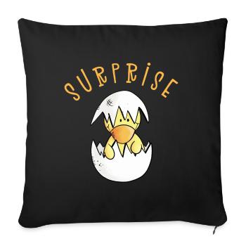 Surprise I chick egg I pregnancy gift - Sofa pillowcase 17,3'' x 17,3'' (45 x 45 cm) - black - Front