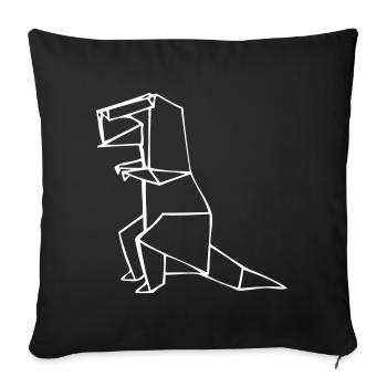 Dino Rex - T-Rex - Origami - Housse de coussin décorative 45 x 45 cm - noir - Devant
