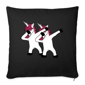 2 friends team couple crew party celebrate club dabbing - Sofa pillowcase 17,3'' x 17,3'' (45 x 45 cm) - black - Front