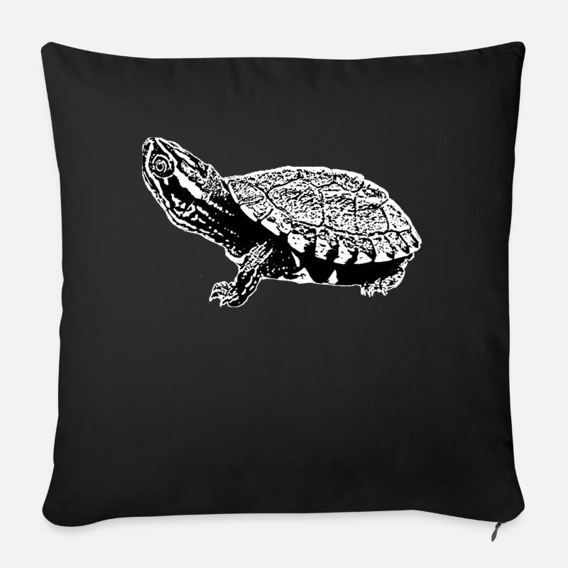 Schildkröte - Sofakissenbezug 45 x 45 cm - Schwarz