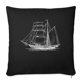 Bateau voilier - Housse de coussin décorative 45 x 45 cm - noir - Devant