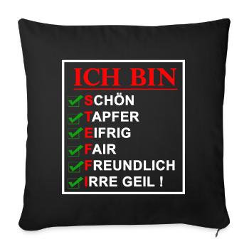 Namensshirt Steffi - Sofakissenbezug 45 x 45 cm - Schwarz - Vorne