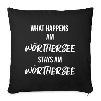What happens at Lake Wörthersee - Sofa pillowcase 17,3'' x 17,3'' (45 x 45 cm) - black - Front