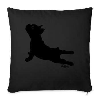 Aphrodite | Französische Bulldogge - Sofakissenbezug 45 x 45 cm - Schwarz - Vorne