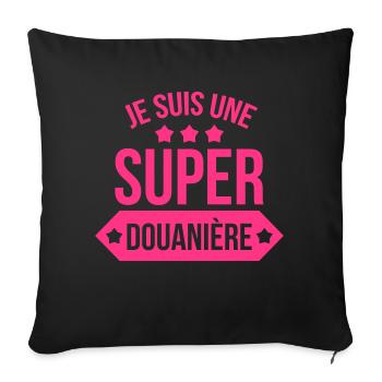 Douanier / Douane / Douanière / Police / Frontière - Sofa pillowcase 17,3'' x 17,3'' (45 x 45 cm) - black - Front