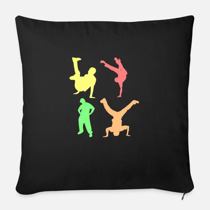 Breakdance vier Breakdancer Fan Tanzen T-Shirt - Sofakissenbezug 45 x 45 cm - Schwarz