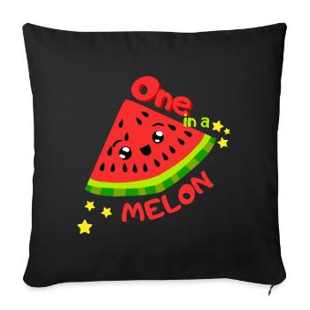 One in a melon.Cool summer vivid design watermelon - Sofa pillowcase 17,3'' x 17,3'' (45 x 45 cm) - black - Front