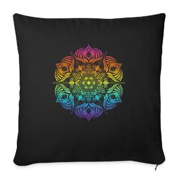 Mandala - Sofa pillowcase 17,3'' x 17,3'' (45 x 45 cm) - black - Front