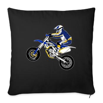 Supermoto - Supermotard - Sofa pillowcase 17,3'' x 17,3'' (45 x 45 cm) - black - Front