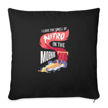 DRAG RACING J'adore l'odeur de Nitro le matin - Housse de coussin décorative 45 x 45 cm - noir - Devant