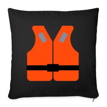 ★ Les couleurs du design peuvent être modifiées ★ Gilet de sauvetage - Housse de coussin décorative 45 x 45 cm - noir - Devant