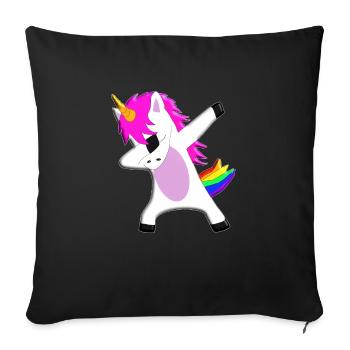 The Dabbing Unicorn - dancing unicorn - Sofa pillowcase 17,3'' x 17,3'' (45 x 45 cm) - black - Front