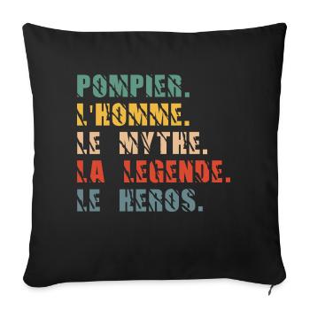 pompier l'homme le mythe la légende le héros - Housse de coussin décorative 45 x 45 cm - noir - Devant